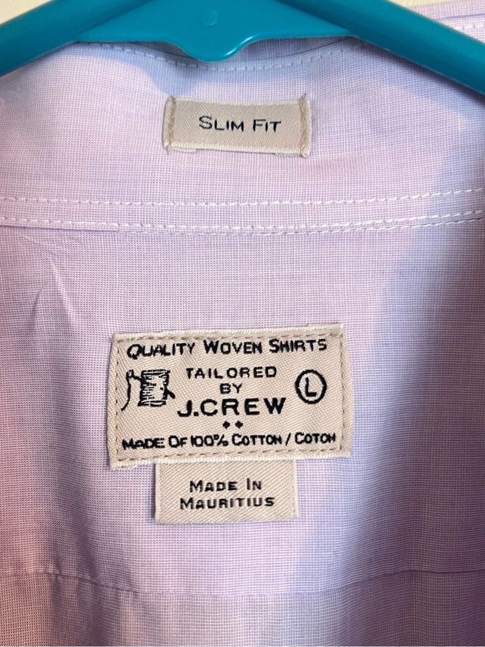 Vintage J. Crew Men's Light Lavender Button-Up Dress Shirt